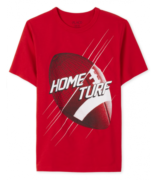 Childrens Place Red American Football Home Turf Graphic Tee